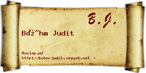 Bőhm Judit névjegykártya